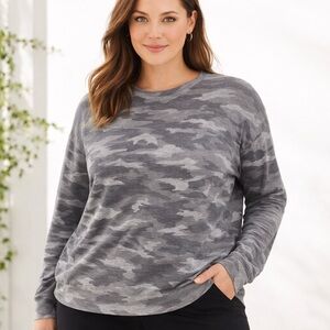 Athleta Gray Camouflage Sweatshirt